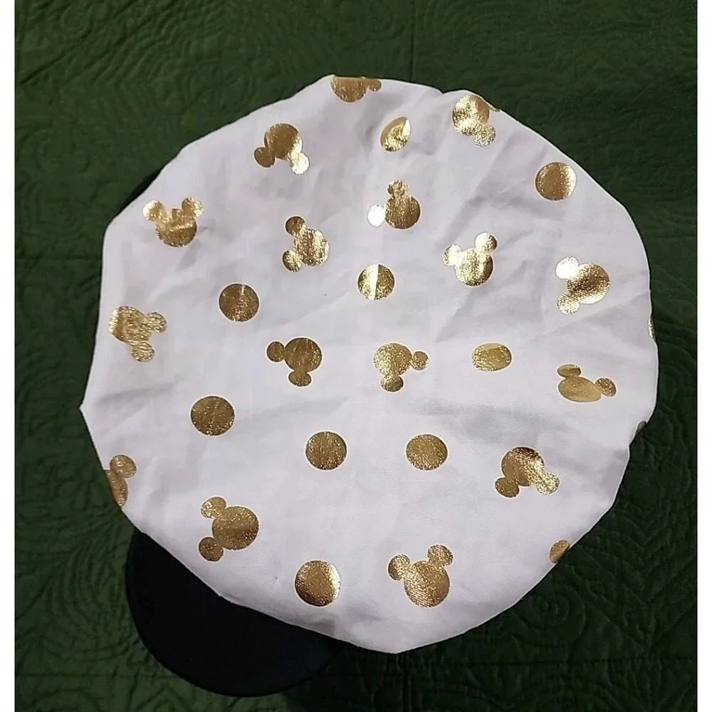 Disney Mickey Mouse Eats Chefs Hat Gold Bow Black Ears‎ Adjustable